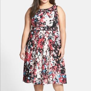 Adrianna Papell midi, floral cocktail dress